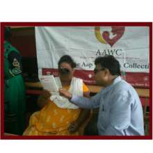 An Umeed beneficiary participating in eye checkup