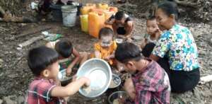 Women and children in townships