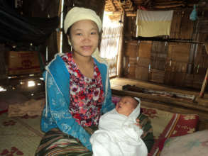 Mother happy with baby wrap