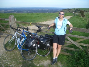 Tanya on London to Paris ride Sept 2008