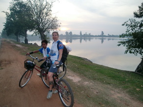 HOPE Trustee Tanya with Samnang at sunrise