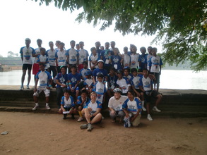 Group shot after the race - lots of smiling faces