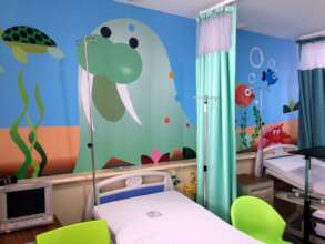 Hospitalization area with joyful patterns