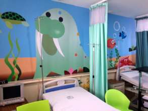 Hospitalization area with joyful patterns