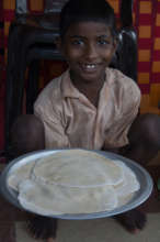 Pacha shows off his homemade chapatis