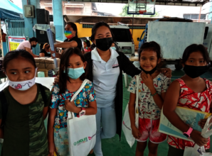 Girls with FundLife project lead, Angel