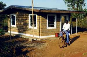 First house made with compressed laterite blocks