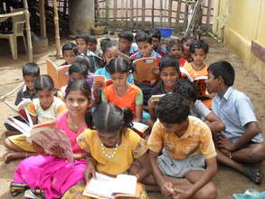 An informal education class in the slum