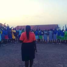 Joy leads a survey with DfG Kit recipients