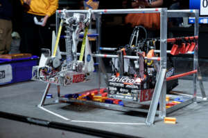 FTC Robots hang for bonus points.