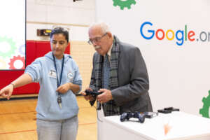 U.S. Rep Gerry Connolly driving an FTC Robot