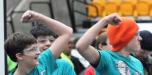 Cheering team members
