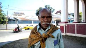 Traditional leader at training session
