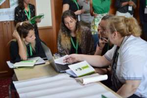 Aysel with her colleagues