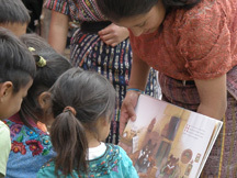 Teen reads to children in her community
