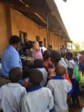 Pupils gathering to see Katy 'The White One'