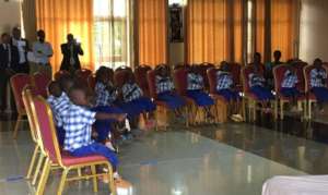 Pupils from P1 taking part in sample lessons