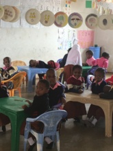Bright pre-primary pupils awaiting their teacher