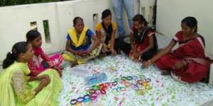 some of girls in the project -Bangle making
