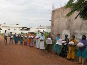 BASS Covid food relief to families at Choutuppal