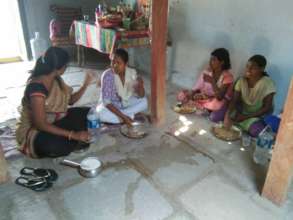 Mrs Satha Haveela interacting with elder girls