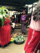 Girls selling vegetables in the market