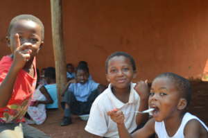 Kids having their breakfast