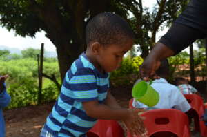 "I wash my hands with soap!"