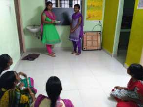 Volunteer conducting English class