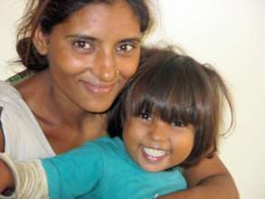 A resued child with her traced mother