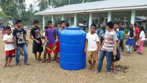AAI school water tank for catching rain water