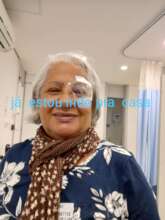 Our patient after her first cataract operation