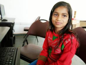 Khushboo is learning to use computers