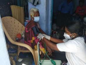 Our nursing staff attending patient