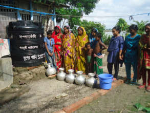 Women are fetching water