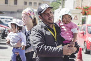 Project leader Enrique and one of our volunteers