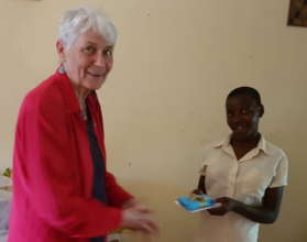 Henrietta with Pammie on her last visit to Sky