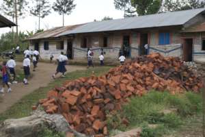 Old classroom with bricks ready to build