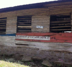 Bamboo classroom eaten by termites