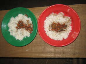A Ugandan School Lunch of Rice and Beans