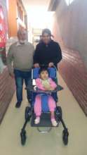 A child in Newcastle with a new wheelchair!