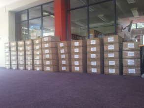 An example of how the books will be packed