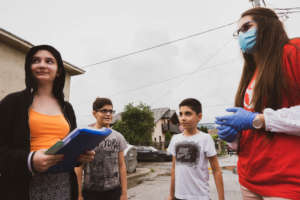 Meeting children in the streets