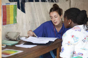 Becky training in triage