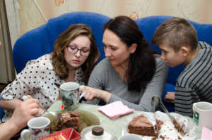 Sitting with a refugee family - Kyiv, Ukraine