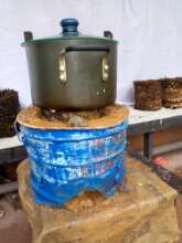 Biochar stove ready to use