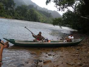 Mani and Mamy in CPALI's new pirogue