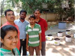 Team with school founder