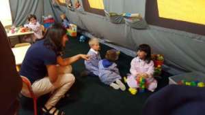 The children in the tents
