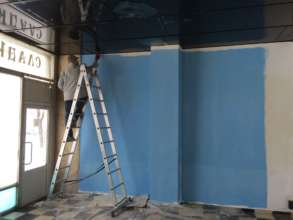 Painting a customer viewing space